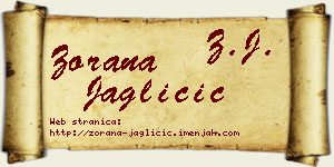 Zorana Jagličić vizit kartica